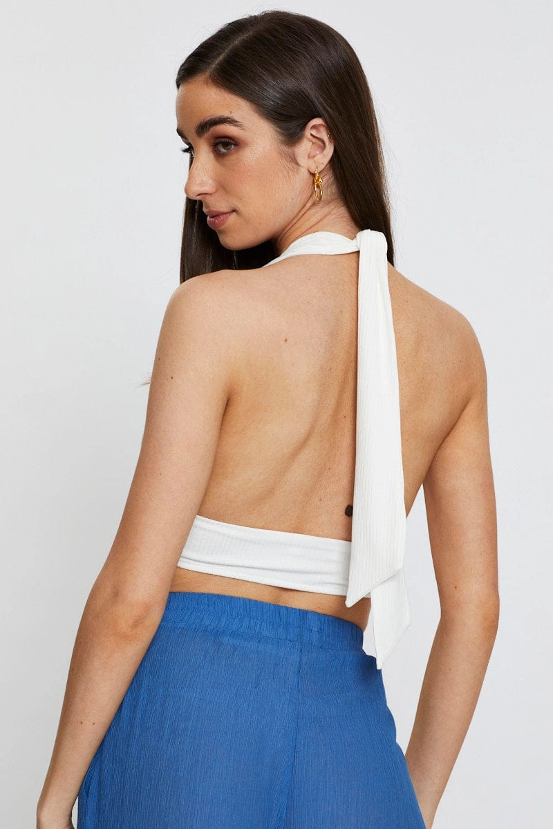 White Halter Top