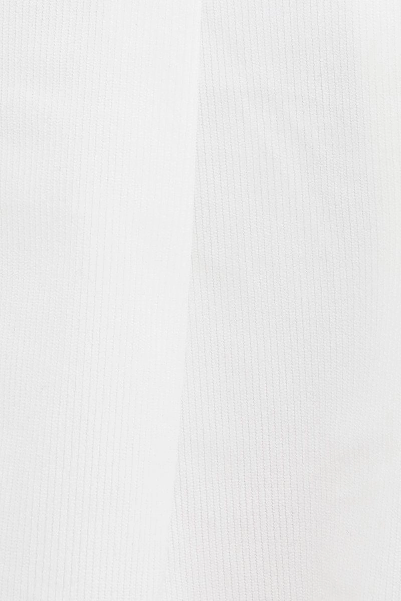 White Tennis Skirt Low Rise Micro Mini Pleated Corduroy