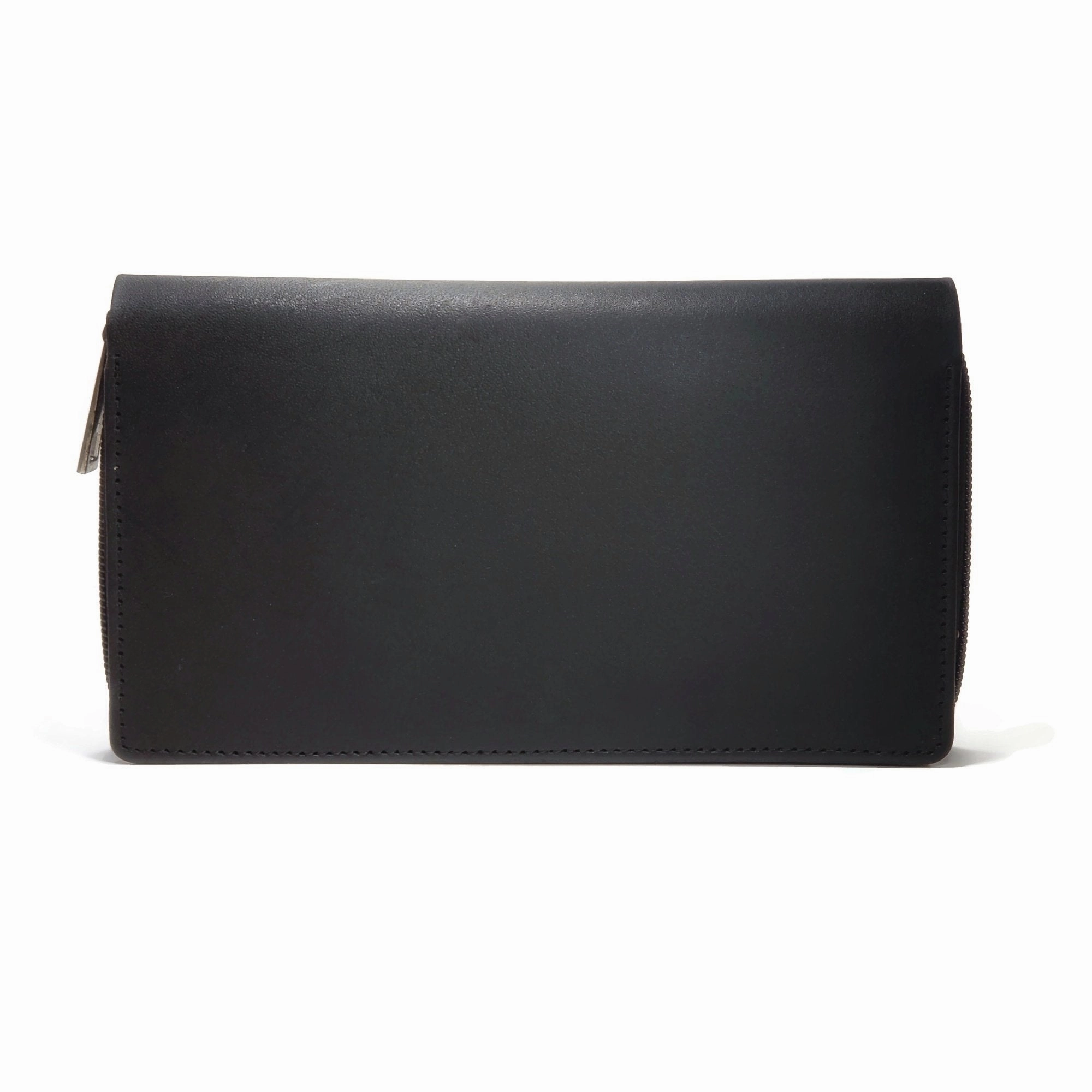 Women's Classic Black 100% Real Leather Multi-Compartmental Wallet
