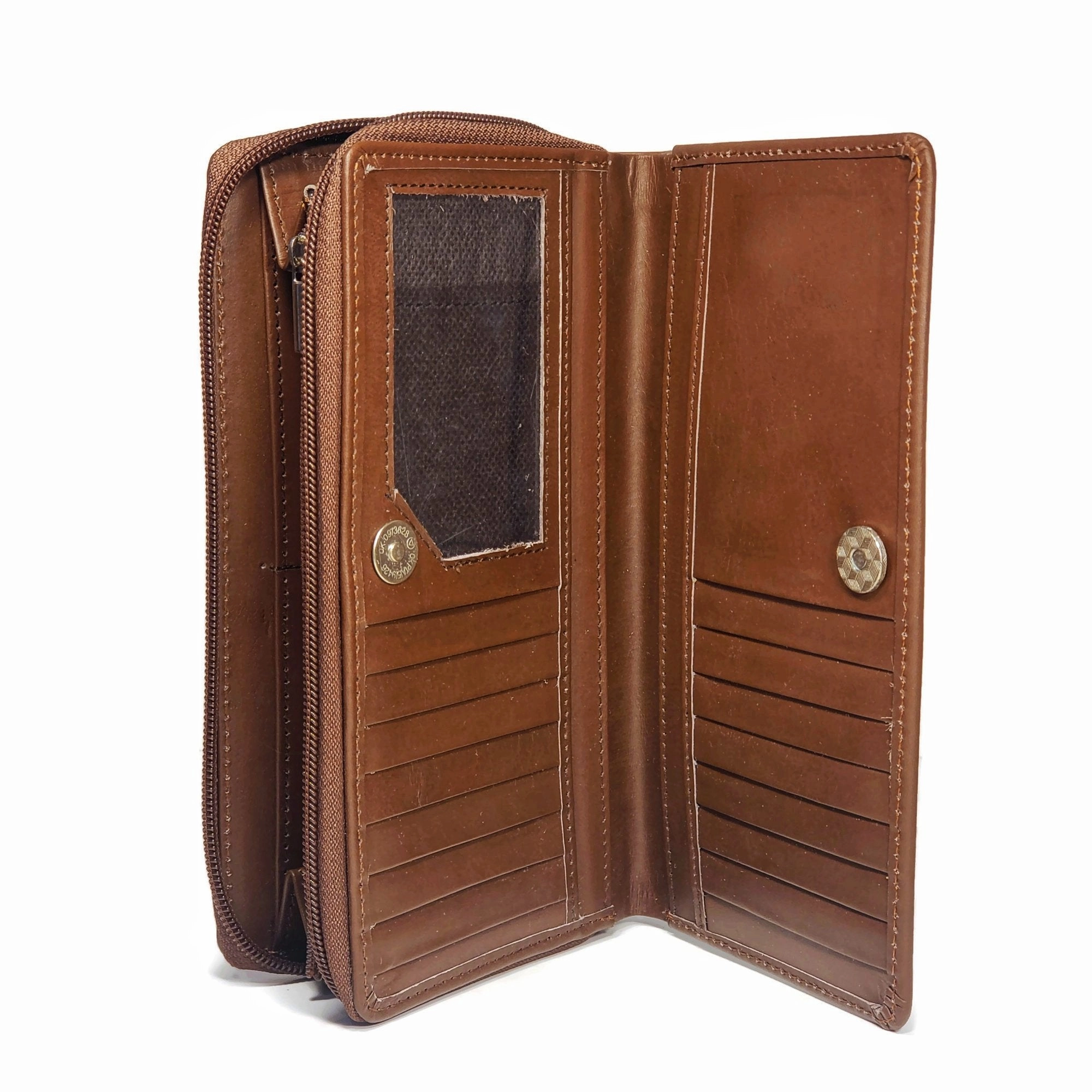 Women's Classic Black 100% Real Leather Multi-Compartmental Wallet