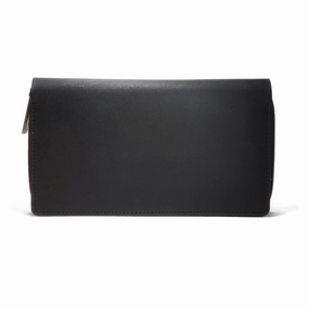 Women's Classic Black 100% Real Leather Multi-Compartmental Wallet