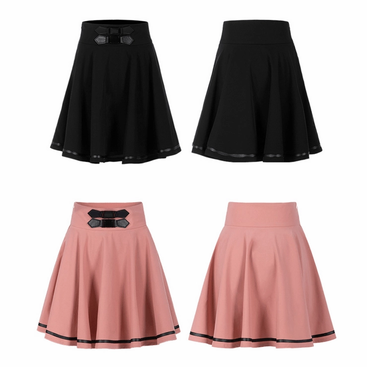 Women's Grunge Solid High-Waisted A-line Skirts