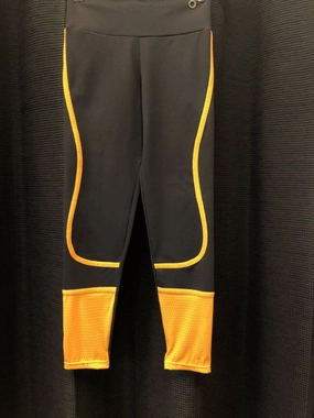 Women's Mesh Spin Leggings In Black/yellow