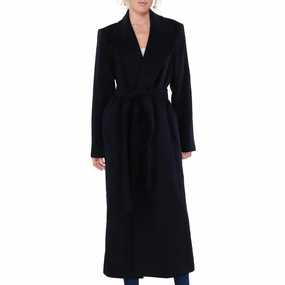 Womens Wool Blend Long Wrap Coat