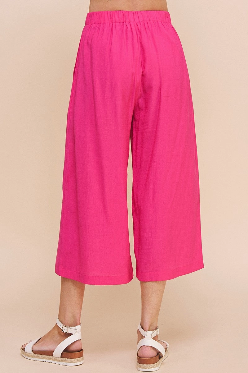Woven Magenta Pants