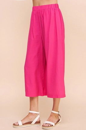 Woven Magenta Pants